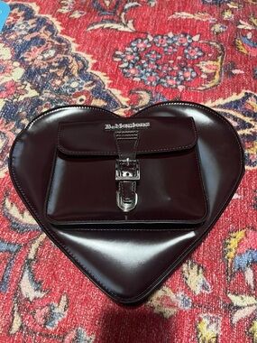 Dr. Martens vegan dark red heart backpack/purse